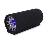 Pyle Car Subwoofer Tube 8 Inch 250 Watt 4 Ohm Bass Speaker System Compact Carpeted Enclosure with LED Aluminium Voice Coil RCA Input for Deep Car Audio Upgrade