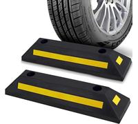 Pyle Car Wheel Chock, Caravan Chock, Wheel Stopper- For Parking Safety. Set of 2 Heavy Duty Rubber Car Stopper, For Cars, Vans, Trucks, Buses, Trailers, RVs, Forklifts Parking Barrier, Black