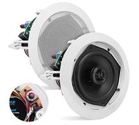 Pyle Ceiling Mount Speaker - 5.25” 300W Peak - 2-Way 70V Transformer for Commercial Restaurant Audio, Surround Sound, Flush Design In-Wall Installation - Pyle PDIC53T - 1pc (White)
