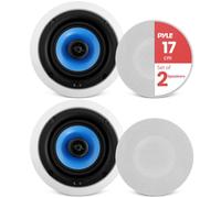 Pyle Ceiling Speakers 6.5 Inch Pair 250W In Wall Speakers Flush Mount Home Cinema Adjustable Tweeter Full Range Stereo Sound