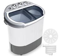 Pyle - Compact Home Washer and Dryer, 2-in-1 Portable Mini Washer, Single Tubs, 12 lbs Capacity:110V, Spin Cycle with Hose, Translucent Window, Great for Smaller Laundry Loads, Gray