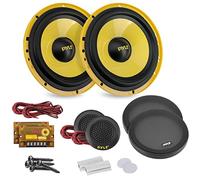 Pyle 2-Way Component Speaker System - 16.5cm, 400W, Electroplated Basket, Butyl Rubber Surround, 1.13kg Magnet, Wire Installation Kit - PLG6C, Yellow