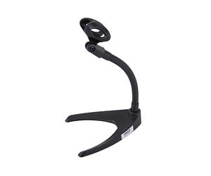 Pyle Desktop Microphone Stand, 21cm Gooseneck Mount with U-Base, Low Profile Mic Arm for Desk, Podcast Setup, Mic Holder for Table, Counter, Recording, Streaming, Black