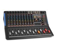 Pyle DJ Mixer, Audio Mixer Deck 12-Channel, Bluetooth, XLR Sound Board, Studio Mixing Desk for Music, Streaming, Stage, Karaoke, PA Use, 48V Phantom Power Audio Console with Input Output Control