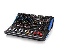 Pyle DJ Mixer, Audio Mixer Deck 8-Channel, Bluetooth, XLR Sound Board, Studio Mixing Desk for Music, Streaming, Stage, Karaoke, PA Use, 48V Phantom Power Audio Console with Input Output Control