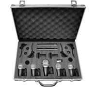 Pyle PDKM7 Dynamic 7 Piece Drum Microphone Set with Carry Case & Mounting Accessories