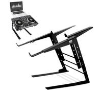 Pyle Dual Arm Laptop Stand Adjustable Height Portable Desk Table Ergonomic Anti Slip Support For Dj Mixer Sound Equipment