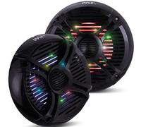 Pyle Dual Waterproof Marine Speakers 16.5cm, 250W Outdoor Car/Boat Radio Stereo Speakers Waterproof/Weatherproof Marine Stereo Speaker System, LED Lights, Wire Grill (Black)