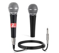 Pyle Professional Dynamic Microphone - 2-Pack Unidirectional Handheld Mic with Built-in Pop Filter, High Signal Output, 15 ft. XLR Audio Cable, Ideal for Stage, Karaoke & Studio Performances