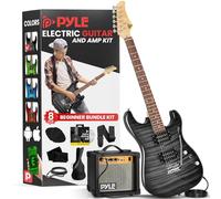 Pyle Electric Guitar, Complete- Electric Guitar Set, Full Size Guitar, 39"/99cm-Electric Guitar with Amp, Guitar Kit- for Beginners, w/Humbucker Picks, 10WAmplifier,Tuner,Strap,Extra Strings, Black