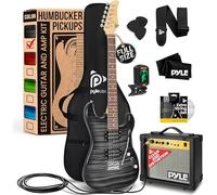 Pyle Electric Guitar, Complete- Electric Guitar Set, Full Size Guitar, 39"/99cm-Electric Guitar with Amp, Guitar Kit- for Beginners, w/Humbucker Picks, 10WAmplifier,Tuner,Strap,Extra Strings, Black