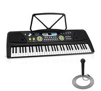Pyle Electric Keyboard 61 Keys-Portable Digital Musical Karaoke Piano Keyboard-10 Rhythms 16 Tones, Stereo Speakers, Rechargeable Battery-Wired Microphone-Beginners Kids Adult PKBRD6112 (PKBRD6112.3)