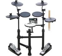 Pyle Electronic Drum Set-Portable Powerful Kit w Machine for Beginners Touch Sensitive Drum Pads, MIDI Computer Connection, Quick Setup Roll-Up Design (Mac & PC Compatible) (PTEDK50)