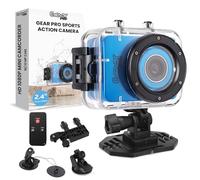 Pyle Gear Pro Sports Action Camera - 1080P Full HD Waterproof Camcorder, 12MP Camera, 2.4" Touch Screen, USB & HDMI Ports, with Remote Control, 1500mAh Lithium Battery, Mounting Accessories (Blue)