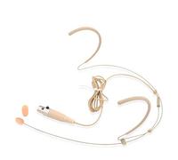 Pyle Headset Microphone - Dual Over-Ear Head Mic with Omni Condenser, 1.2m Cable, Windscreen, Secure Fit for Presentations, Stage, Theatre & Fitness Instructors, Skin Tone