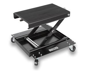 Pyle Heavy Duty Motorcycle Lift Table, Portable Scissor Jack with Dolly, 500kg Capacity, Collapsible with Caster Wheels, Anti-Skid Rubber Pad, Car Jack Kit, Bike Lift, Tyre Changing Kit for Garage