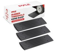 Pyle Kerb Ramp Rubber, Heavy Duty Threshold Ramps, Suitable for Car, Driveway, Sidewalk, Loading Dock, Wheelchair, Garage, Bicycle, Motorcycle- 3 Pack