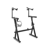 Pyle Heavy-Duty Z Style Music Stand, Multi-Functional Piano Stands, Electric Keyboard Piano, Portable 2nd Tier, Adjustable Height & Width, Digital Keyboard Stand, for Musicians/Studio, w/ Rack Case