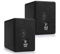 Pyle Home 3" Mini Cube Bookshelf Speakers - 100W Small Bookshelf Speakers w/ 3" Paper Cone Driver, 8 Ohm - Passive Audio Bookshelf Speaker Pair For Home Theater Stereo Surround Sound (Black)