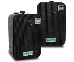 Pyle Home Dual Waterproof Outdoor Speaker System - 5.25 Inch Pair of Weatherproof Wall/Ceiling Mounted Speakers w/Heavy Duty Grill, Universal Mount - for Use in The Pool, Patio, Indoor PDWR40B (Black)