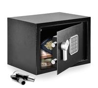 Pyle Home Safe Box Locker 22 L, Small Money Safe, Mini Fireproof Safes, Wall and Floor Steel Vault, Electronic Digital Keypad, 2 Keys, Secure for Cash, Guns, Jewelry and More, Black