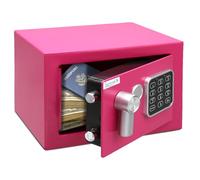Pyle Home Safe Box Locker, Small Money Safe, Mini Fireproof Safes, Wall & Floor Steel Vault, Electronic Digital Keypad, 2 Keys, 23.1 × 17 × 17cm, Secure for Cash, Guns, Jewelry & More - Pink