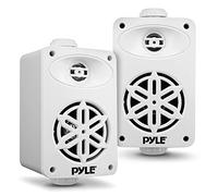 Pyle Indoor Outdoor Bluetooth Speaker Pair, 200W Waterproof 9cm 2-Way Full Range Wall Mounted System with 1.2cm Polymer Tweeter, for Home Garden Patio Boat Deck Poolside, White, PDWR35WT