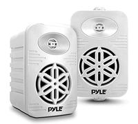 Pyle Indoor Outdoor Speakers Pair - 300 Watt Dual Waterproof 4” 2-Way Full Range Speaker System w/ 1/2” High Compliance Polymer Tweeter - In-Home, Boat, Marine, Deck, Patio, Poolside (White)