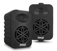Pyle Indoor Outdoor Speakers Pair - 300 Watt Dual Waterproof 4” 2-Way Full Range Speaker System w/ 1/2” High Compliance Polymer Tweeter - In-Home, Boat, Marine, Deck, Patio, Poolside (Black)