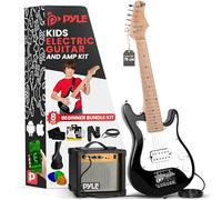 Pyle Kids Electric Guitar, Electric Guitar- w/Amp, Guitar Set, Small Size-30"/76cm, 2 Month Free Lessons, 10W Amplifier, Gig Bag,Tuner,Extra Strings, Picks, Right, White