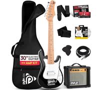 Pyle Kids Electric Guitar Starter Kit with Amplifier, 30” 6-String Mini Instrument with 10 Watt Amplifier and Complete Accessories for Travel Guitar, Practice or Performance, Beginner to Advanced
