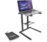 Pyle Laptop Stand for Desk, Ergonomic Foldable Laptop Riser for Desk, Foldable Height, Portable Dj Lap Top Stand, Accessory Tray for Dj Mixer, iPad, Tablet, MacBook, Workstation, Gaming- Includes Bag