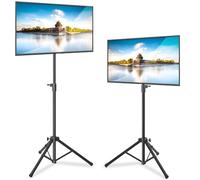 Pyle LED TV Tripod Stand - 2 Pcs Portable TV Stand, Foldable TV Stand Mount, Fits LCD Flat Panel Screen TV Up To 32" w/Adjustable Tilt & Height, 22lbs Weight Capacity, VESA 75, 100 - PTVSTNDPT3215X2