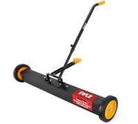 Pyle 36" Rolling Magnetic Sweeper with Adjustable Handle - Strong and Durable Metal Construction Heavy-Duty Cleaning/Metal Pickup for Industrial and Commercial Use (Black and Orange)
