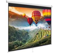 Pyle Manual Pull-Down Projector Screen - Universal 72-inch Roll-Down Retractable Manual Projection Screen w/Auto-Locking, Adjustable Screen Height, Black Masking Border - 42.5" x 56.6" PRJSM7206