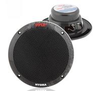 Pyle Marine Speakers 6.5 Inch Waterproof Pair - 400W 2 Way Boat Speakers High Power Marine Audio for Boats RV Outdoor Use Polypropylene Cone Weather Resistant Stereo Sound, Black