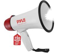 Pyle Megaphone Speaker with Siren, 30W Loud Portable Bullhorn PA System with Adjustable Volume, LED Lights and Built in Siren, Ideal for Sports, Cheerleading, Coaches, Safety Drills and More