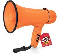 Pyle Megaphone Speaker with Siren, Bullhorn 20W with Loud Speaker, For Music, Whistle and Record Cheer Megaphones, For Soccer Coach and Football Game Day Essentials