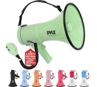 Pyle Megaphone Speaker with Siren, Bullhorn 50W w/Loud Speaker, For Music, Whistle and Record Cheer Megaphones, For Soccer Coach and Football Game Day Essentials