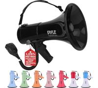 Pyle Megaphone Speaker with Siren, Bullhorn 50W w/Loud Speaker, For Music, Whistle and Record Cheer Megaphones, For Soccer Coach and Football Game Day Essentials
