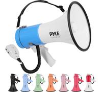 Pyle Megaphone Speaker with Siren, Bullhorn 50W w/Loud Speaker, For Music, Whistle and Record Cheer Megaphones, For Soccer Coach and Football Game Day Essentials