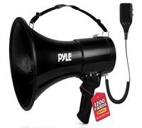 Pyle Megaphone with Siren & Microphone - 50W Speaker, Aux Input, Portable, Ideal for Lighting & Outdoor Use, Ergonomic & Robust, with MP3 Playback