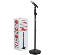 Pyle Mic Stand Microphone Holder - Adjustable Round Base Floor Stand w