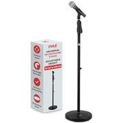 Pyle Universal Microphone Stand - M-6 Mic Mount Holder and Height Adjustable from 27.5” to 57.5” Inch High w/Compact Round Base Plate - Quick Setting Lock-Tight Knob Lightweight and Reliable PMKS40