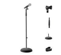 Pyle, Microphone Stand, Universal Mic Mount with Heavy Compact Base, Portable Mic Stand, Boom, Height Adjustable Straight Stands (85 - 152 cm.)