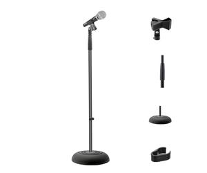 Pyle, Microphone Stand, Universal Mic Mount with Heavy Compact Base, Portable Mic Stand, Boom, Height Adjustable Straight Stands (85 - 152 cm.)