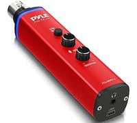 Pyle Microphone XLR to USB Signal Converter Adapter Universal Windows Mac Plug and Play Mic to PC Adaptor for Digital Recording Interface, Mix Audio Control, 48V Phantom Power, USB Cable (Red)