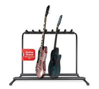 Pyle, Multi Guitar Stand - 7 holder, Foldable -Guitar Rack, Guitar Stand Floor, Multi Guitar Stand - Holder, Portable - Guitar Stand for Multiple Guitars, W/ No Slip Rubber Padding & Guitar Bag, Black