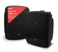Pyle Outdoor Bluetooth Speakers Pair - 13.3 cm (5.25") Weatherproof Wireless Wall/Ceiling Mounted Speakers, 600W Waterproof, Heavy-Duty Grill, Garden Patio Use, Indoor/Outdoor Sound System - Black