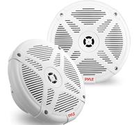 Pyle Outdoor Speakers, 17cm Boat Speakers, 2-Way Marine Speakers, Waterproof and Weather Resistant Audio Dual Stereo Sound System With 600 Watt Power and Low-Profile Design, 1 Pair (white)